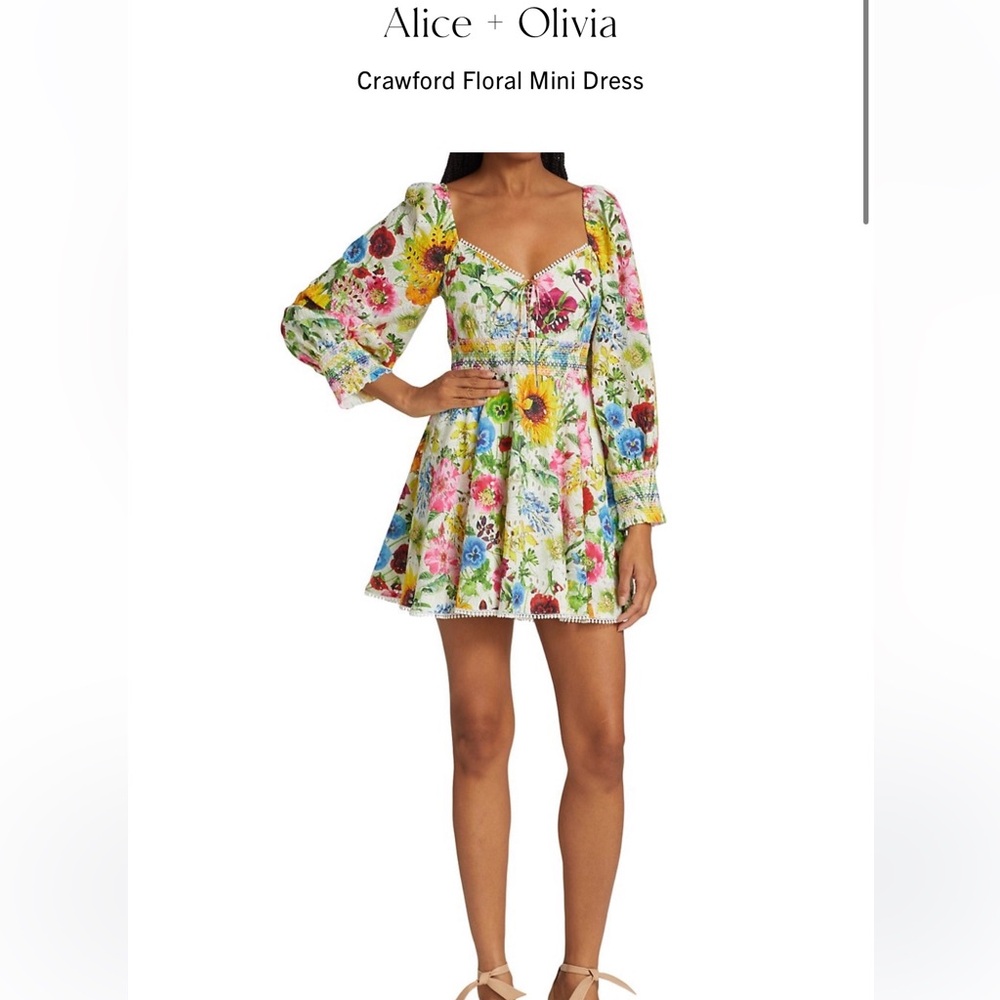 Alice + Olivia Vibrant Floral Mini Dress